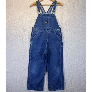 KEY Est 1908 Denim Bib Overalls Blue Workwear Carpenter Utility Women's Size 16